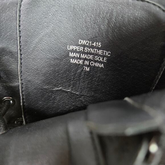 Darker Wavs Flanger Chunky Platform Boot Combat Black Square Toe Angular Retro 7 - Picture 7 of 15